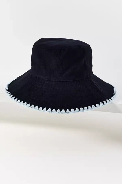 By Anthropologie Whipstitch Bucket Hat In Black