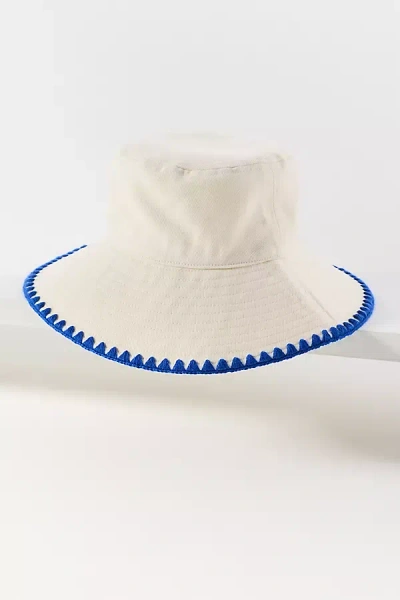 By Anthropologie Whipstitch Bucket Hat In White