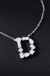 By Anthropologie White Gold Diamond Monogram Necklace In Multicolor