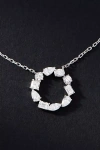 By Anthropologie White Gold Diamond Monogram Necklace In Multicolor