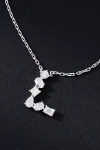 By Anthropologie White Gold Diamond Monogram Necklace In Multicolor