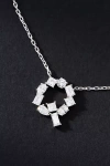 By Anthropologie White Gold Diamond Monogram Necklace In Multicolor