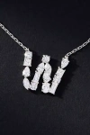 By Anthropologie White Gold Diamond Monogram Necklace In Multicolor