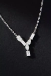 By Anthropologie White Gold Diamond Monogram Necklace In Multicolor
