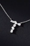 By Anthropologie White Gold Diamond Monogram Necklace In Multicolor