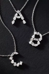By Anthropologie White Gold Diamond Monogram Necklace In Multicolor