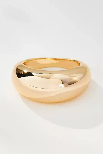 By Anthropologie Wide Band Stacking Ring In Gold