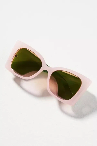 By Anthropologie Wide Flare Oversized Sunglasses In Pink