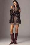 By Anthropologie Wide-leg Kitten-heel Tall Boots In Purple