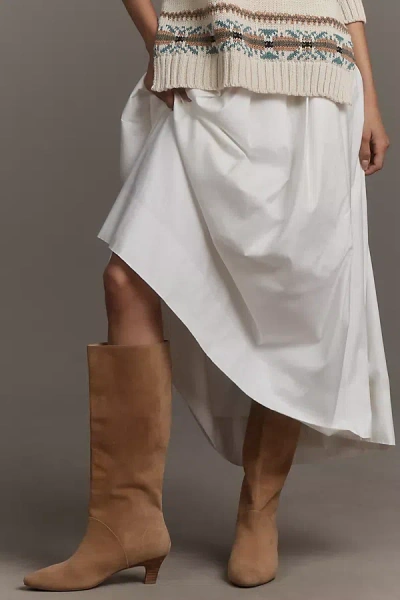 By Anthropologie Wide-leg Kitten-heel Tall Boots In Nude