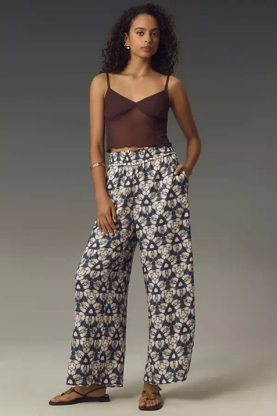By Anthropologie Wide-leg Pull-on Trousers In Blue