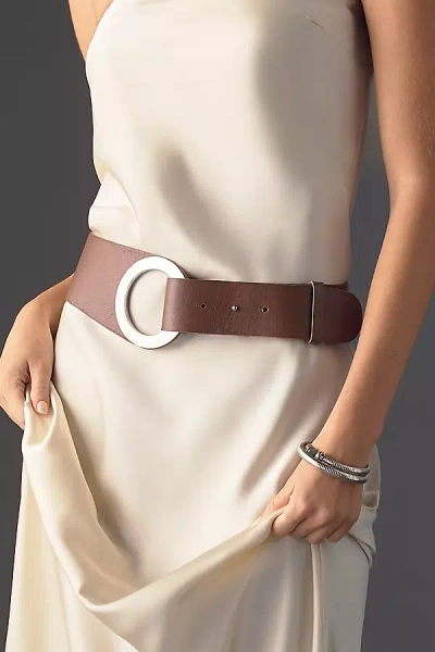 By Anthropologie Wide O-ring Belt In Brown