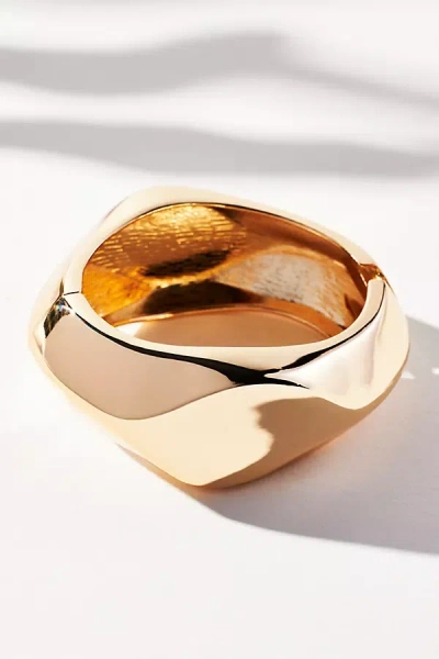 By Anthropologie Wide Oval Bangle Bracelet In Gold
