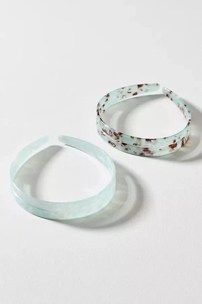 By Anthropologie Wide Resin Headbands, Set Of 2 In Blue