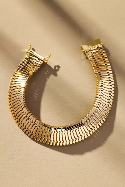 By Anthropologie Wide Snake Chain Bracelet In Gold
