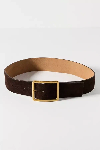 By Anthropologie Wide Square Buckle Belt In Neutral