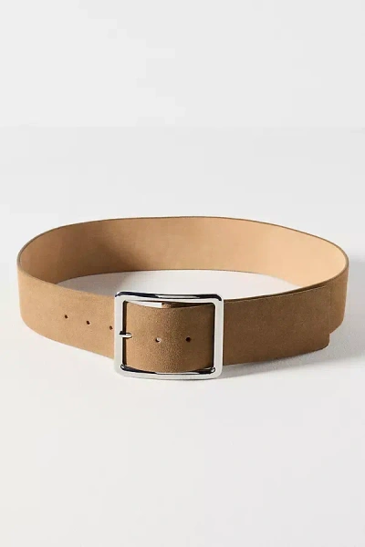 By Anthropologie Wide Square Buckle Belt In Brown