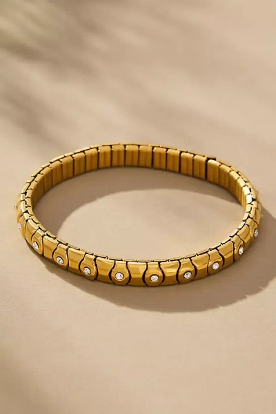By Anthropologie Wide Twisted Stretch Bracelet In Gold