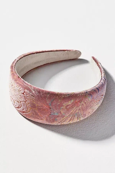 By Anthropologie Wide Velvet Headband In Pink