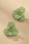 By Anthropologie Wire Floral Earrings In Mint