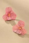 By Anthropologie Wire Floral Earrings In Pink