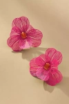 By Anthropologie Wire Floral Earrings In Pink