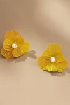 By Anthropologie Wire Floral Earrings In Yellow