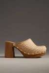By Anthropologie Wood-bottom Clog Heels In Beige