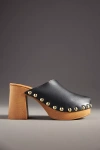 By Anthropologie Wood-bottom Clog Heels In Black