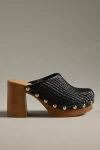 By Anthropologie Wood-bottom Clog Heels In Grey