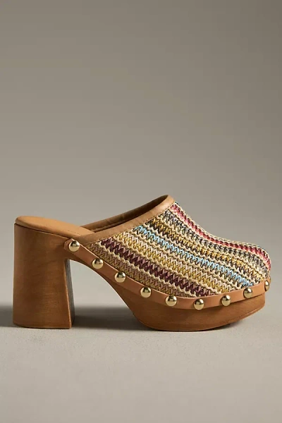 By Anthropologie Wood-bottom Clog Heels In Multicolor