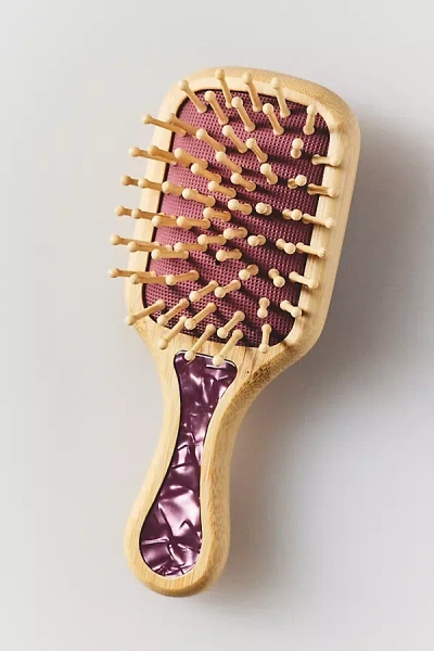 By Anthropologie Wood Mini Paddle Brush In Red