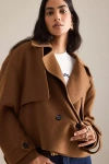 By Anthropologie Wool-blend Cropped Trench Coat In White