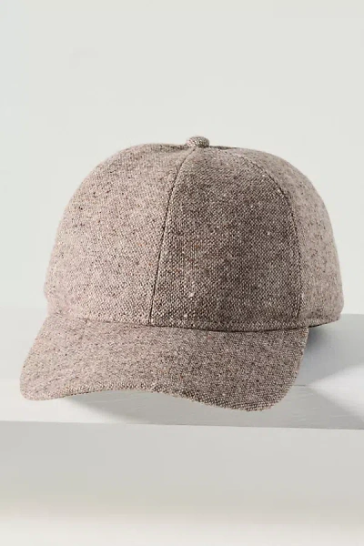 By Anthropologie Wool Blend Tie-back Baseball Cap In Brown