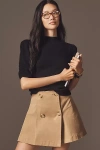 By Anthropologie Wool Cashmere Puff-sleeve Mock-neck Sweater In Black