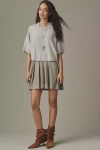 By Anthropologie Wool Cashmere Twofer Mini Dress In Gray