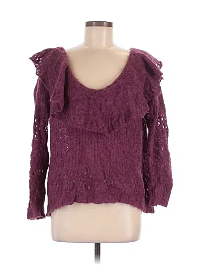 Pre-owned By Anthropologie Wool Pullover Sweater In Purple