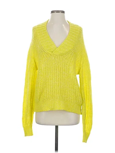 Pre-owned By Anthropologie Wool Pullover Sweater In Yellow