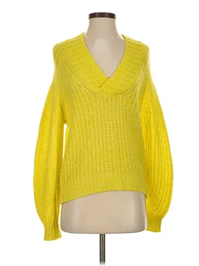 Pre-owned By Anthropologie Wool Pullover Sweater In Yellow