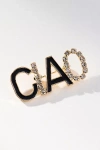 By Anthropologie Worded Crystal Brooch In Gold