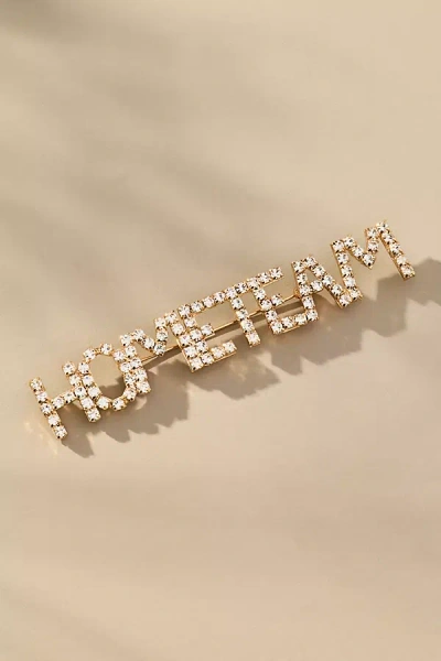 By Anthropologie Worded Crystal Brooch In Silver