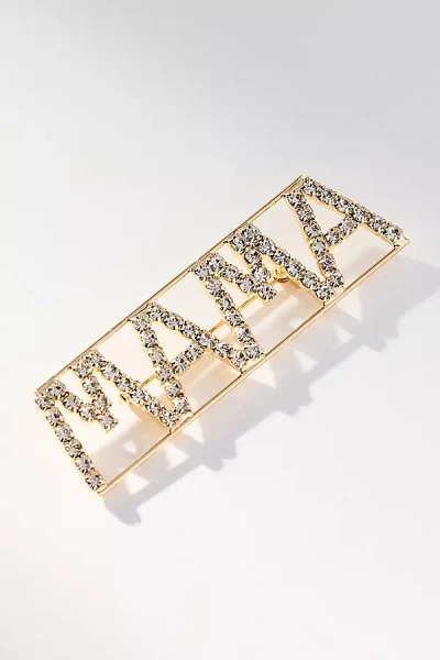 By Anthropologie Worded Crystal Brooch In White
