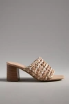 By Anthropologie Woven Block-heel Mule Sandals In Beige