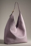 By Anthropologie Woven Buckle Tote In Purple