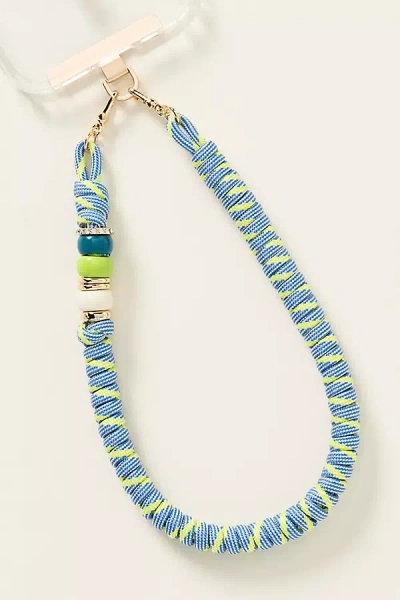 By Anthropologie Woven Cord Phone Chain In Blue