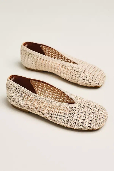 By Anthropologie Woven Crochet Ballet Flats In Neutral