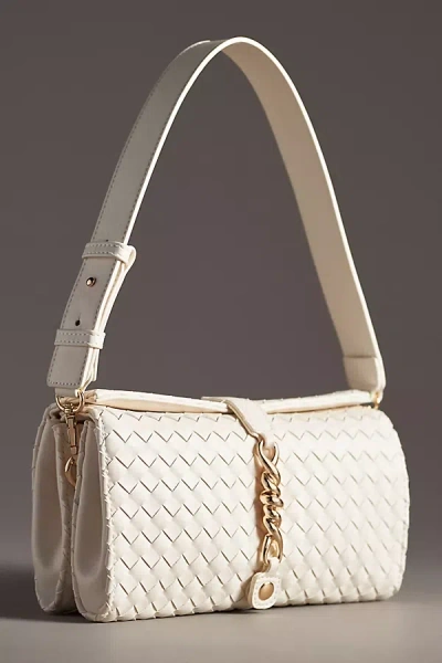 By Anthropologie Woven Divided Shoulder Bag In Beige