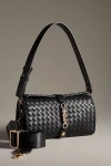 By Anthropologie Woven Divided Shoulder Bag In Black