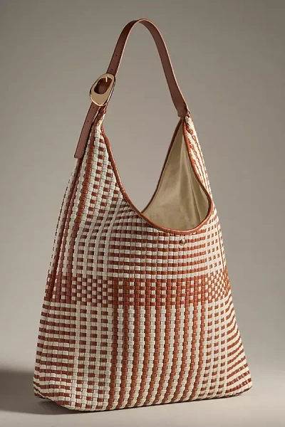 By Anthropologie Woven Faux-leather Canvas Tote