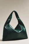 By Anthropologie Woven Faux-leather Oversized Slouchy Tote In Green